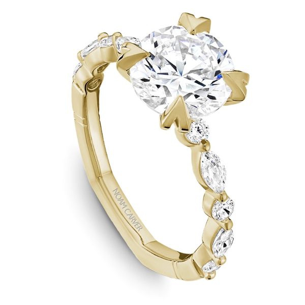 Noam Carver Single Prong Engagement Ring with Marquise Accent Stones Image 3 Becky Beauchine Kulka Diamonds and Fine Jewelry Okemos, MI