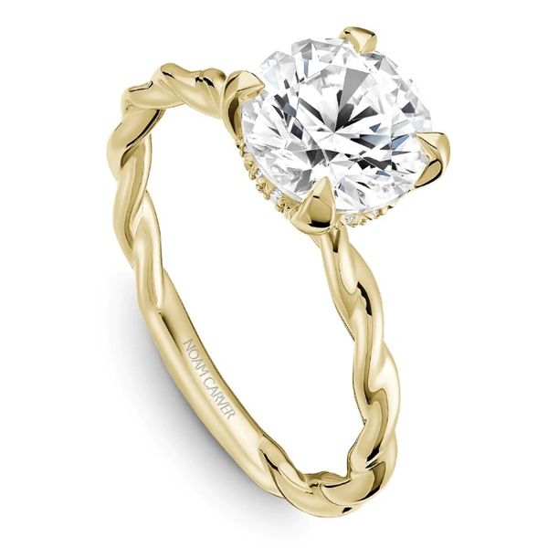 Noam Carver Solitaire Hidden Halo Twist Band Engagement Ring Image 2 Becky Beauchine Kulka Diamonds and Fine Jewelry Okemos, MI
