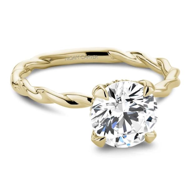 Noam Carver Solitaire Hidden Halo Twist Band Engagement Ring Becky Beauchine Kulka Diamonds and Fine Jewelry Okemos, MI