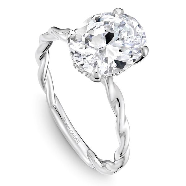 Noam Carver Oval Solitaire Hidden Halo Twist Band Engagement Ring Image 2 Becky Beauchine Kulka Diamonds and Fine Jewelry Okemos, MI