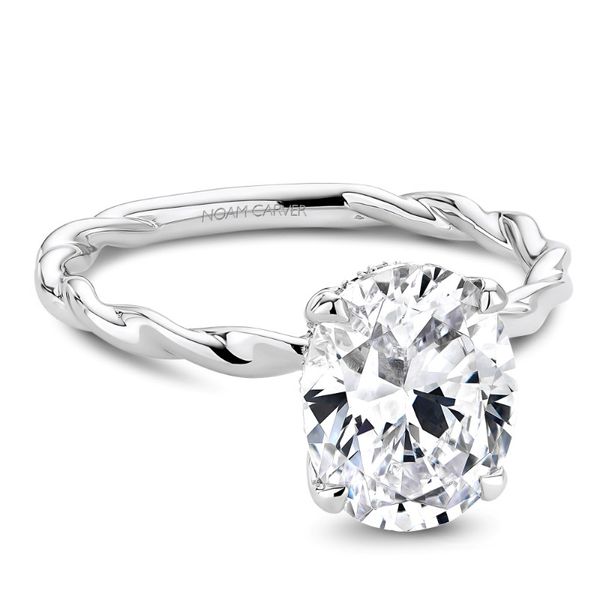2.0 ct oval solitaire twist engagement ring with hidden halo Becky Beauchine Kulka Diamonds and Fine Jewelry Okemos, MI