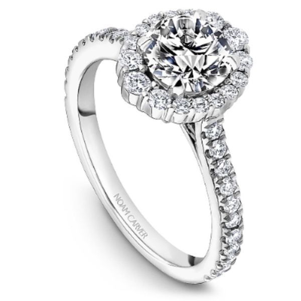 Noam Carver Tapered Halo Engagement Ring Image 3 Becky Beauchine Kulka Diamonds and Fine Jewelry Okemos, MI