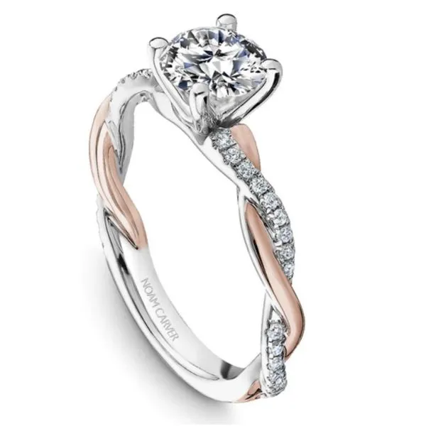 Noam Carver Two-Tone Twist Engagement Ring Image 2 Becky Beauchine Kulka Diamonds and Fine Jewelry Okemos, MI