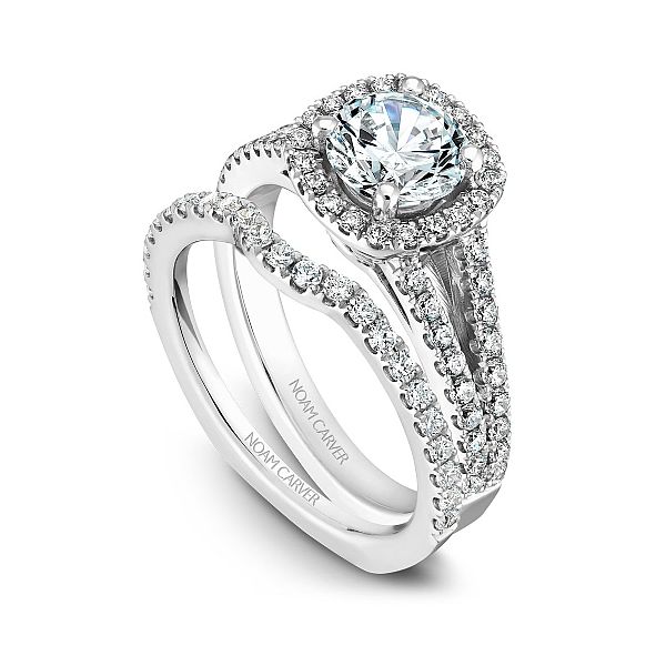 Noam Carver Split Shank Halo Engagement Ring Image 4 Becky Beauchine Kulka Diamonds and Fine Jewelry Okemos, MI