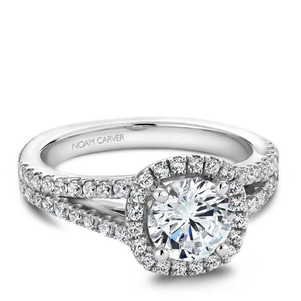 Noam Carver Split Shank Halo Engagement Ring Becky Beauchine Kulka Diamonds and Fine Jewelry Okemos, MI