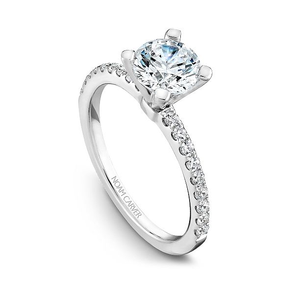 Noam Carver Round Engagement Ring with String of Diamonds Image 2 Becky Beauchine Kulka Diamonds and Fine Jewelry Okemos, MI