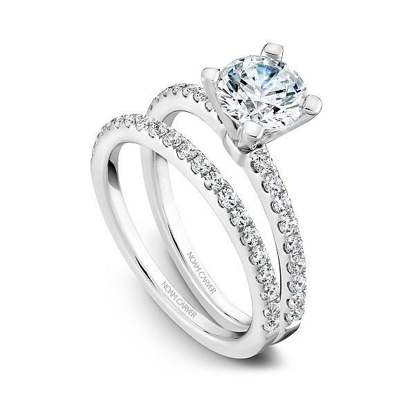 Noam Carver Round Engagement Ring with String of Diamonds Image 3 Becky Beauchine Kulka Diamonds and Fine Jewelry Okemos, MI