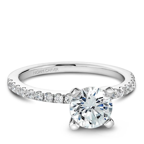 Noam Carver Round Engagement Ring with String of Diamonds Becky Beauchine Kulka Diamonds and Fine Jewelry Okemos, MI