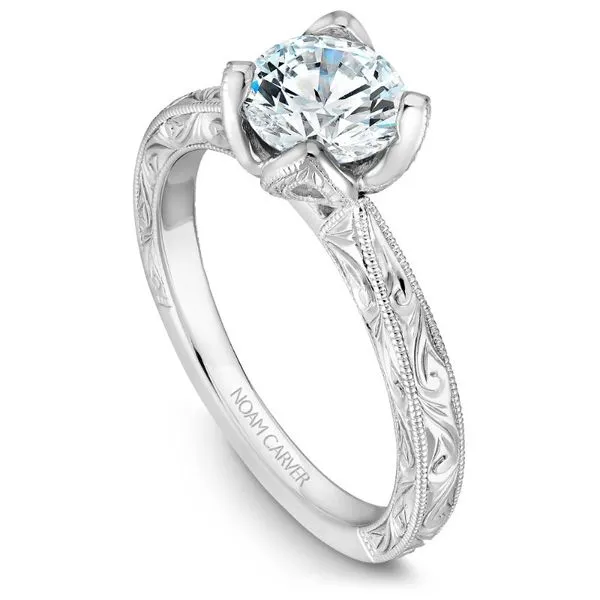 Noam Carver  Solitaire Engagment Ring with Engraving Image 2 Becky Beauchine Kulka Diamonds and Fine Jewelry Okemos, MI