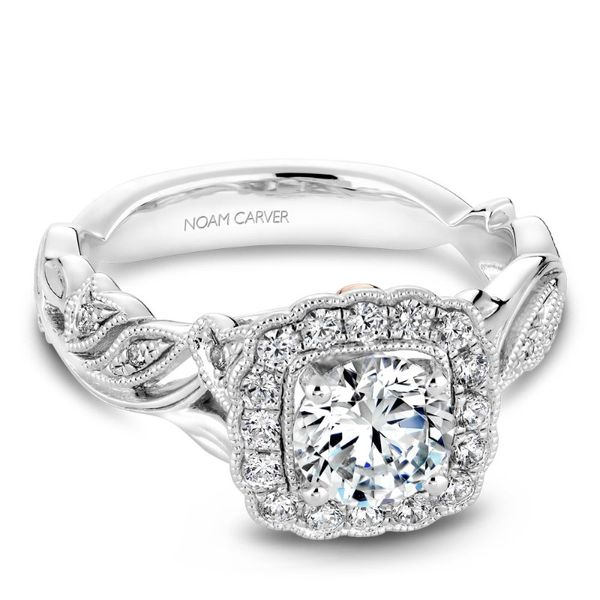 Noam Carver Twist  Halo Engagement Ring Becky Beauchine Kulka Diamonds and Fine Jewelry Okemos, MI