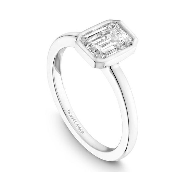 Noam Carver Emerald Bezel Set Engagement Ring Image 2 Becky Beauchine Kulka Diamonds and Fine Jewelry Okemos, MI