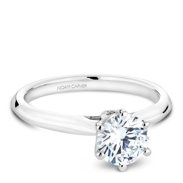 Noam Carver Solitaire Engagement Ring with Suprise Diamonds Becky Beauchine Kulka Diamonds and Fine Jewelry Okemos, MI