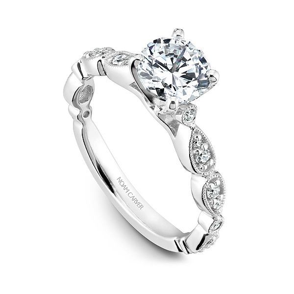 Noam Carver Engagement Ring with Milgrain Band Image 3 Becky Beauchine Kulka Diamonds and Fine Jewelry Okemos, MI