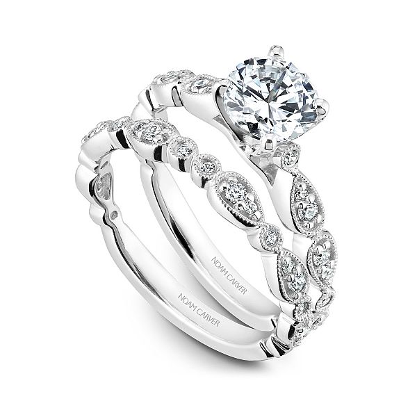 Noam Carver Engagement Ring with Milgrain Band Image 4 Becky Beauchine Kulka Diamonds and Fine Jewelry Okemos, MI