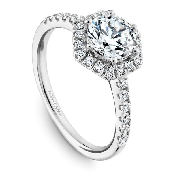 Noam Carver Hexagon Halo Engagement Ring Image 2 Becky Beauchine Kulka Diamonds and Fine Jewelry Okemos, MI