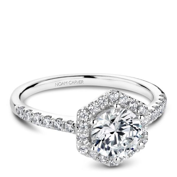 Noam Carver Hexagon Halo Engagement Ring Becky Beauchine Kulka Diamonds and Fine Jewelry Okemos, MI