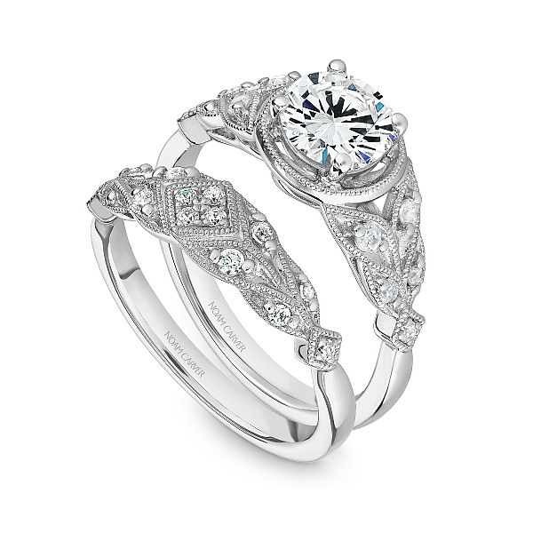 Noam Carver Leaf Design Engagement Ring Image 4 Becky Beauchine Kulka Diamonds and Fine Jewelry Okemos, MI