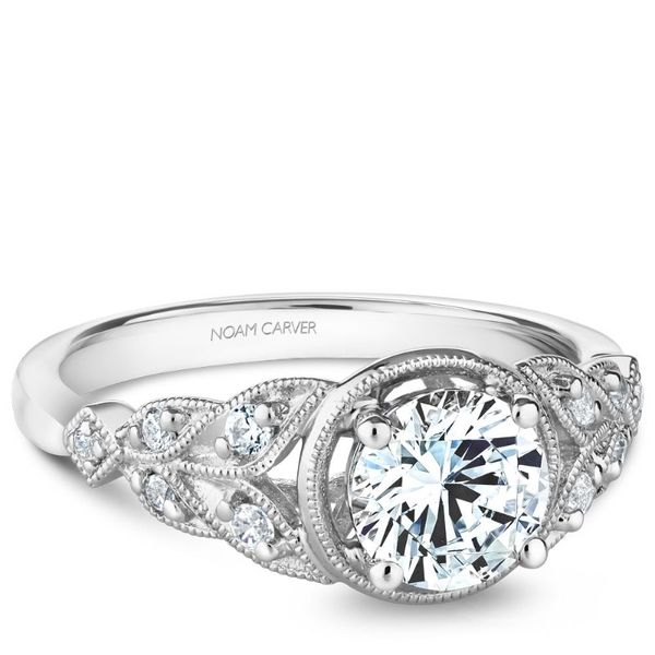 Noam Carver Leaf Design Engagement Ring Becky Beauchine Kulka Diamonds and Fine Jewelry Okemos, MI