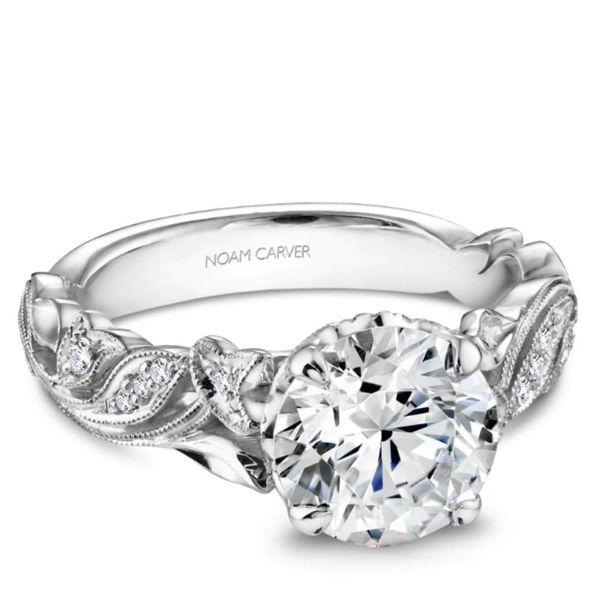 Noam Carver Leaf Design Engagement Ring Becky Beauchine Kulka Diamonds and Fine Jewelry Okemos, MI