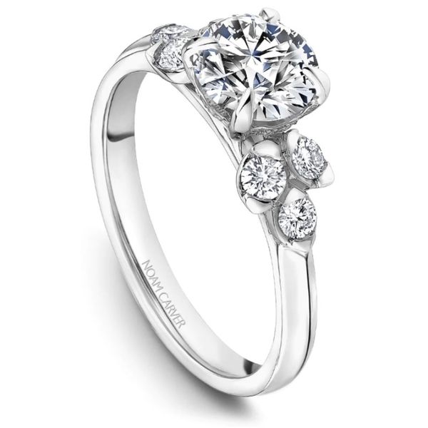 Noam Carver Round Engagement Ring with Accent Stones Image 2 Becky Beauchine Kulka Diamonds and Fine Jewelry Okemos, MI