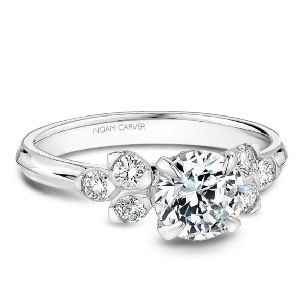 Noam Carver Round Engagement Ring with Accent Stones Becky Beauchine Kulka Diamonds and Fine Jewelry Okemos, MI