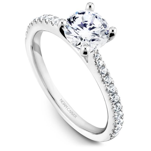 Noam Carver Round Engagement Ring with String of Diamonds Image 2 Becky Beauchine Kulka Diamonds and Fine Jewelry Okemos, MI