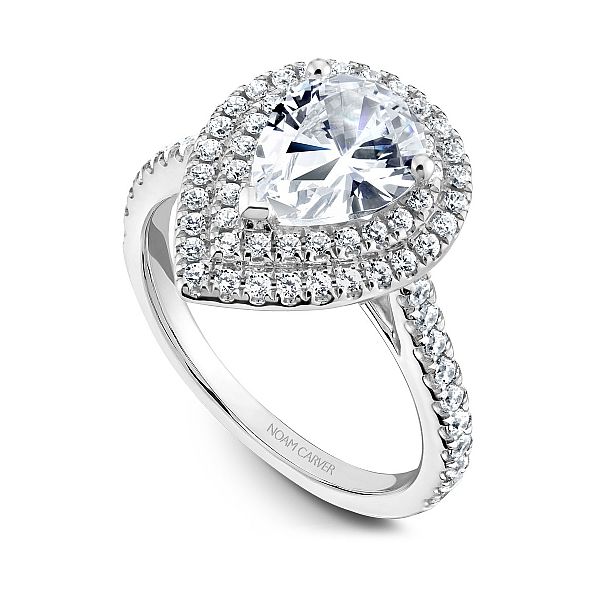 Noam Carver Halo Pear Shaped Engagement Ring Image 2 Becky Beauchine Kulka Diamonds and Fine Jewelry Okemos, MI