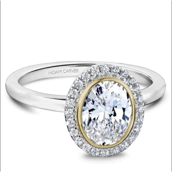 Noam Carver Two Tone Halo Oval Engagement Ring Becky Beauchine Kulka Diamonds and Fine Jewelry Okemos, MI