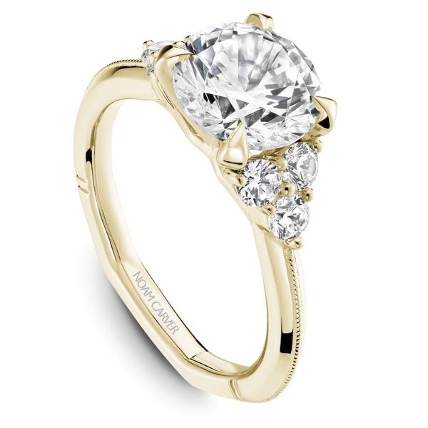 Noam Carver Round Engagement Ring with Accent Stones Image 2 Becky Beauchine Kulka Diamonds and Fine Jewelry Okemos, MI