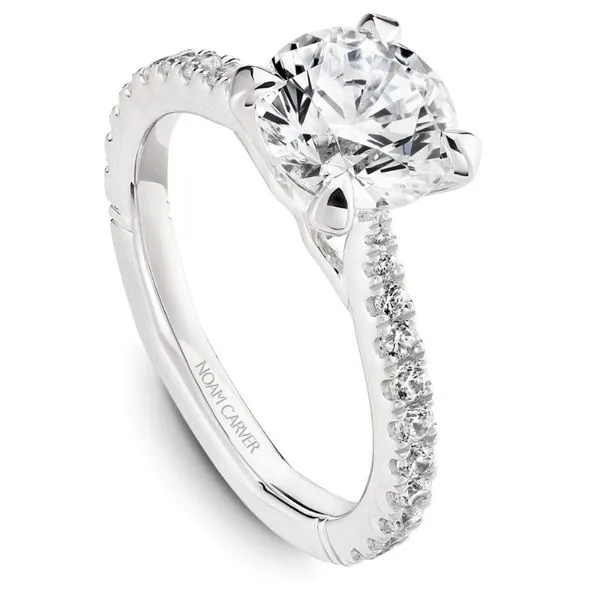 Noam Carver Round Engagement Ring with String of Diamonds Image 2 Becky Beauchine Kulka Diamonds and Fine Jewelry Okemos, MI