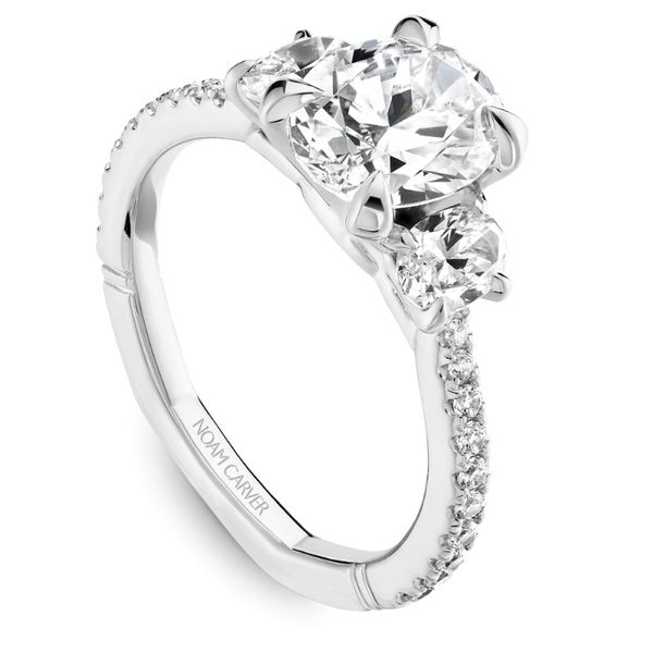 Noam Carver  Oval 3-Stone Engagement Ring Image 2 Becky Beauchine Kulka Diamonds and Fine Jewelry Okemos, MI