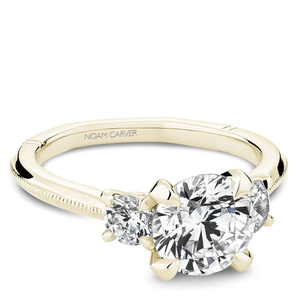 Noam Carver Round 3-Stone Engagement Ring Becky Beauchine Kulka Diamonds and Fine Jewelry Okemos, MI