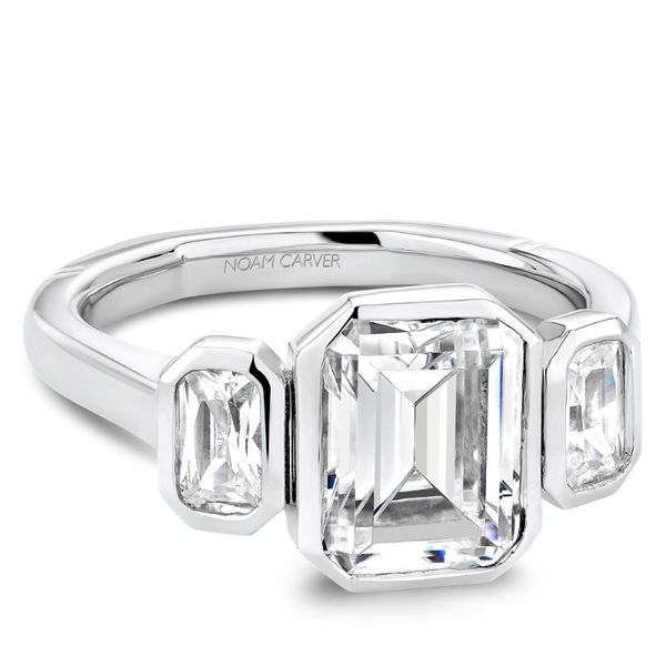 Noam Carver bezel Set Emerald Cut 3-Stone Ring Becky Beauchine Kulka Diamonds and Fine Jewelry Okemos, MI