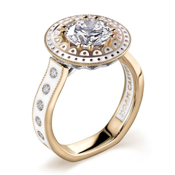 Noam Carver White Enamel Engagement Ring Becky Beauchine Kulka Diamonds and Fine Jewelry Okemos, MI