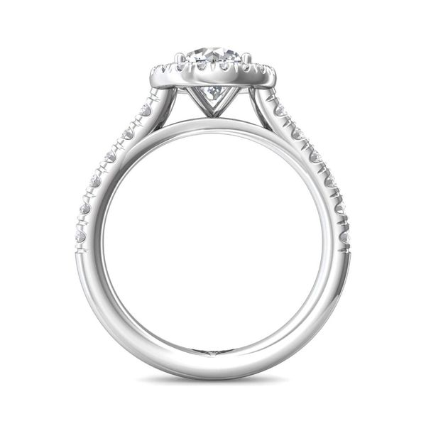 14kt White Gold Round Halo Diamond Engagement Ring By Martin Flyer Image 2 Becky Beauchine Kulka Diamonds and Fine Jewelry Okemos, MI