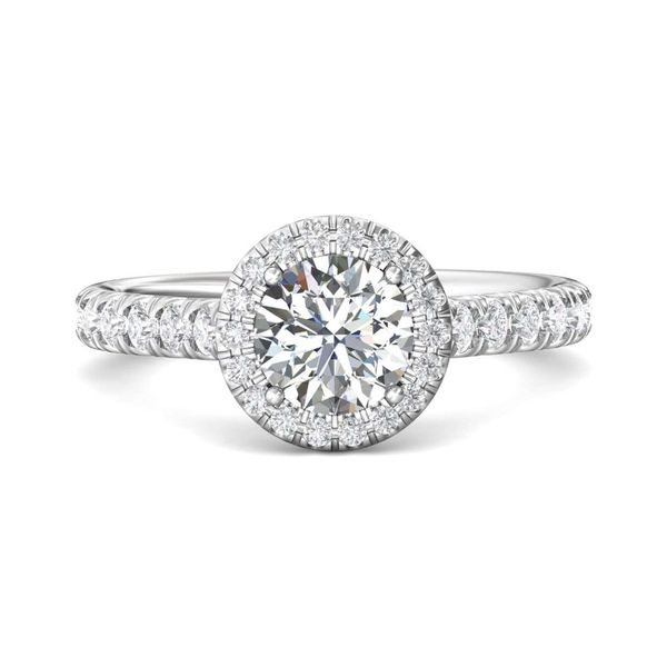 14kt White Gold Round Halo Diamond Engagement Ring By Martin Flyer Becky Beauchine Kulka Diamonds and Fine Jewelry Okemos, MI