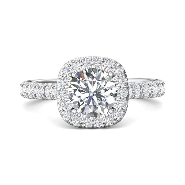 14kt White Gold Cushion Shaped Halo Diamond Engagement Ring By Martin Flyer Becky Beauchine Kulka Diamonds and Fine Jewelry Okemos, MI