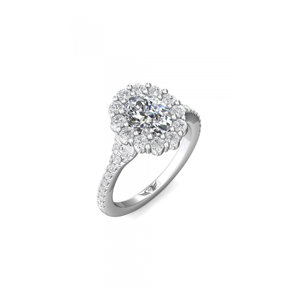Oval Halo Diamond Engagement Ring By Martin Flyer Image 2 Becky Beauchine Kulka Diamonds and Fine Jewelry Okemos, MI