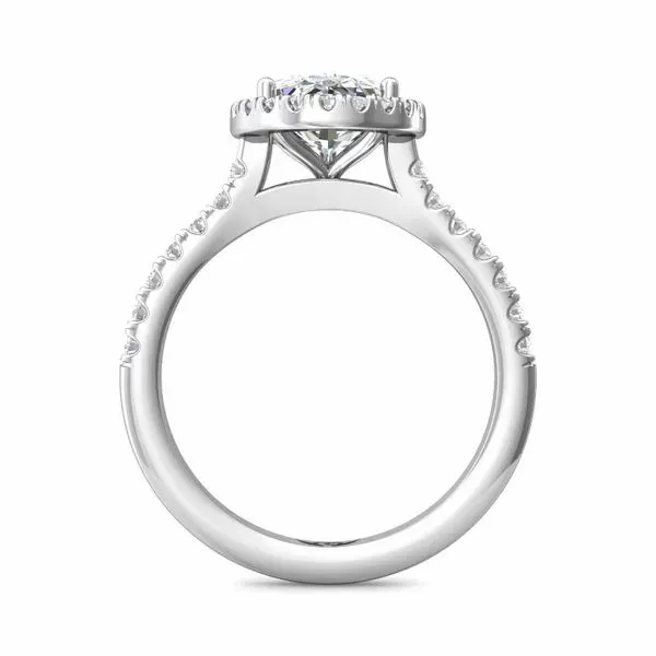 14kt White Gold Halo Pear Cut Diamond Engagement Ring By Martin Flyer Image 2 Becky Beauchine Kulka Diamonds and Fine Jewelry Okemos, MI