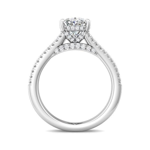 14kt White Gold Split Shank Hidden Halo Oval Diamond Engagement Ring By Martin Flyer Image 2 Becky Beauchine Kulka Diamonds and Fine Jewelry Okemos, MI