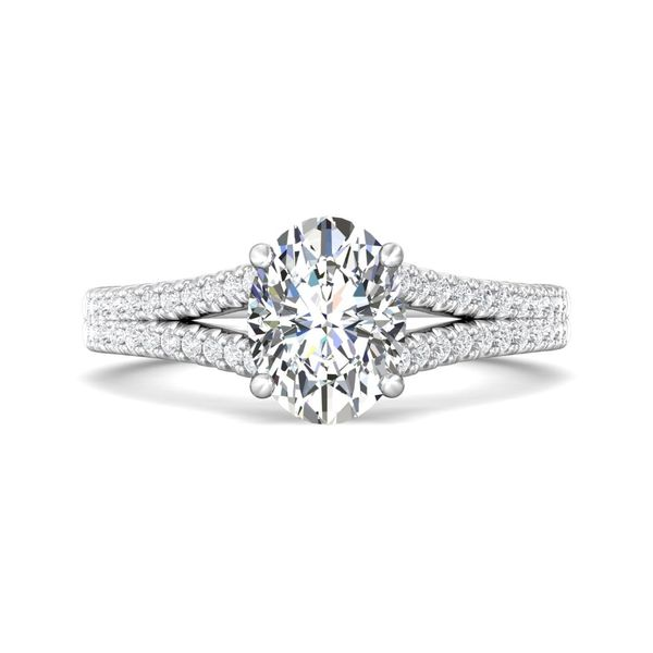 14kt White Gold Split Shank Hidden Halo Oval Diamond Engagement Ring By Martin Flyer Becky Beauchine Kulka Diamonds and Fine Jewelry Okemos, MI