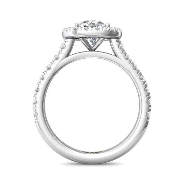 14kt White Gold Cushion Shaped Halo Diamond engagement Ring By Martin Flyer Image 2 Becky Beauchine Kulka Diamonds and Fine Jewelry Okemos, MI