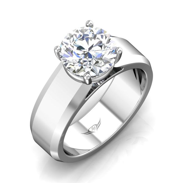 14kt White Gold Round Solitaire Diamond Engagement Ring By Martin Flyer Image 4 Becky Beauchine Kulka Diamonds and Fine Jewelry Okemos, MI