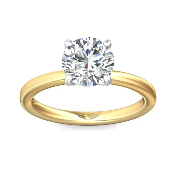 14kt Two-Tone Round Solitaire Diamond Engagement Ring By ...
