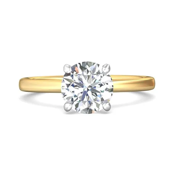 14kt Two-Tone Round Solitaire Diamond Engagement Ring By ...