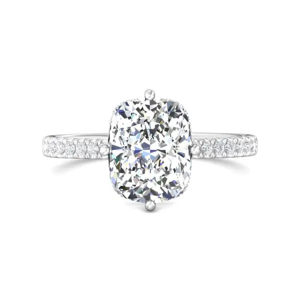 14kt White Gold Hidden Halo Elongated Cushion Diamond Engagement Ring By Martin Flyer Becky Beauchine Kulka Diamonds and Fine Jewelry Okemos, MI