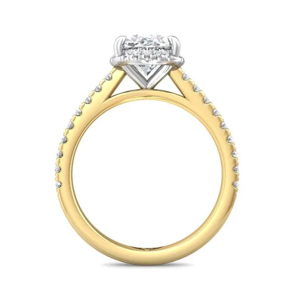14kt Two-Tone Oval Hidden Halo Diamond Engagement Ring By Martin Flyer Image 2 Becky Beauchine Kulka Diamonds and Fine Jewelry Okemos, MI
