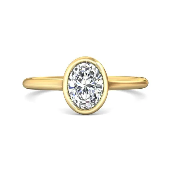 14kt Yellow Gold Bezel Set Oval Solitaire Dimaond Engagement Ring By Martin Flyer Becky Beauchine Kulka Diamonds and Fine Jewelry Okemos, MI