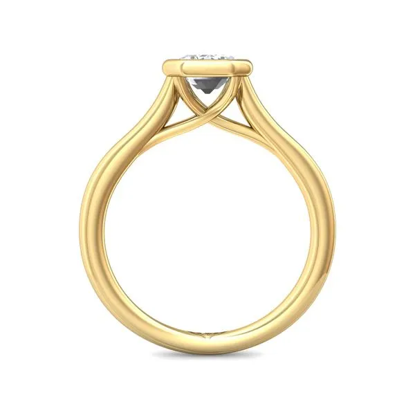 14kt Yellow Gold Bezel Set Emerald Cut Solitaire Diamond Engagement Ring By Martin Flyer Image 3 Becky Beauchine Kulka Diamonds and Fine Jewelry Okemos, MI