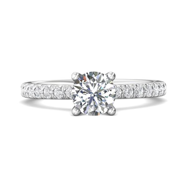 14kt White Gold Round Micropave Diamond Engagement Ring By Martin Flyer Becky Beauchine Kulka Diamonds and Fine Jewelry Okemos, MI
